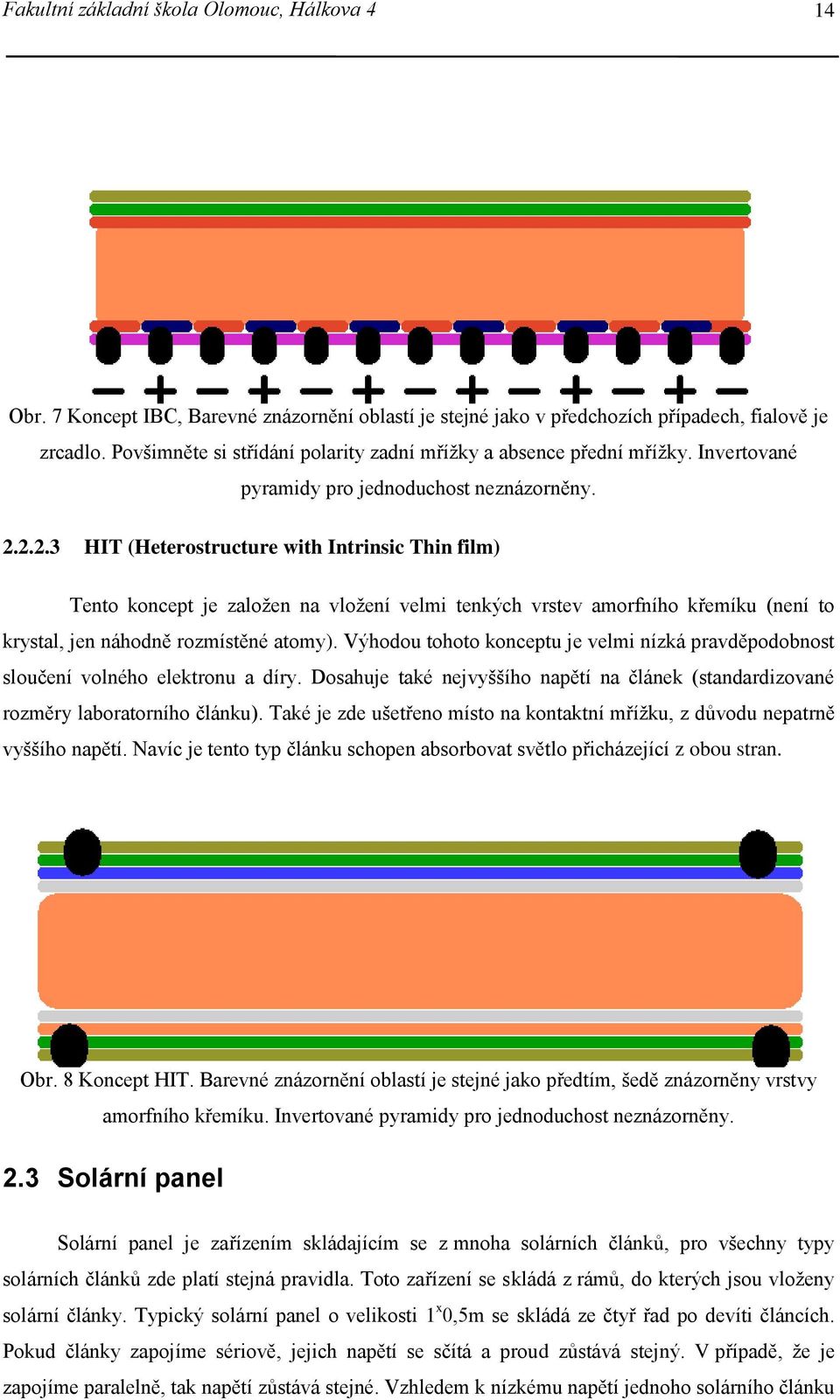 2.2.3 HIT (Heterostructure with Intrinsic Thin film) Tento koncept je založen na vložení velmi tenkých vrstev amorfního křemíku (není to krystal, jen náhodně rozmístěné atomy).