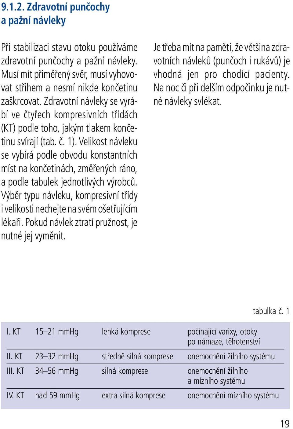 Velikost návleku se vybírá podle obvodu konstantních míst na končetinách, změřených ráno, a podle tabulek jednotlivých výrobců.