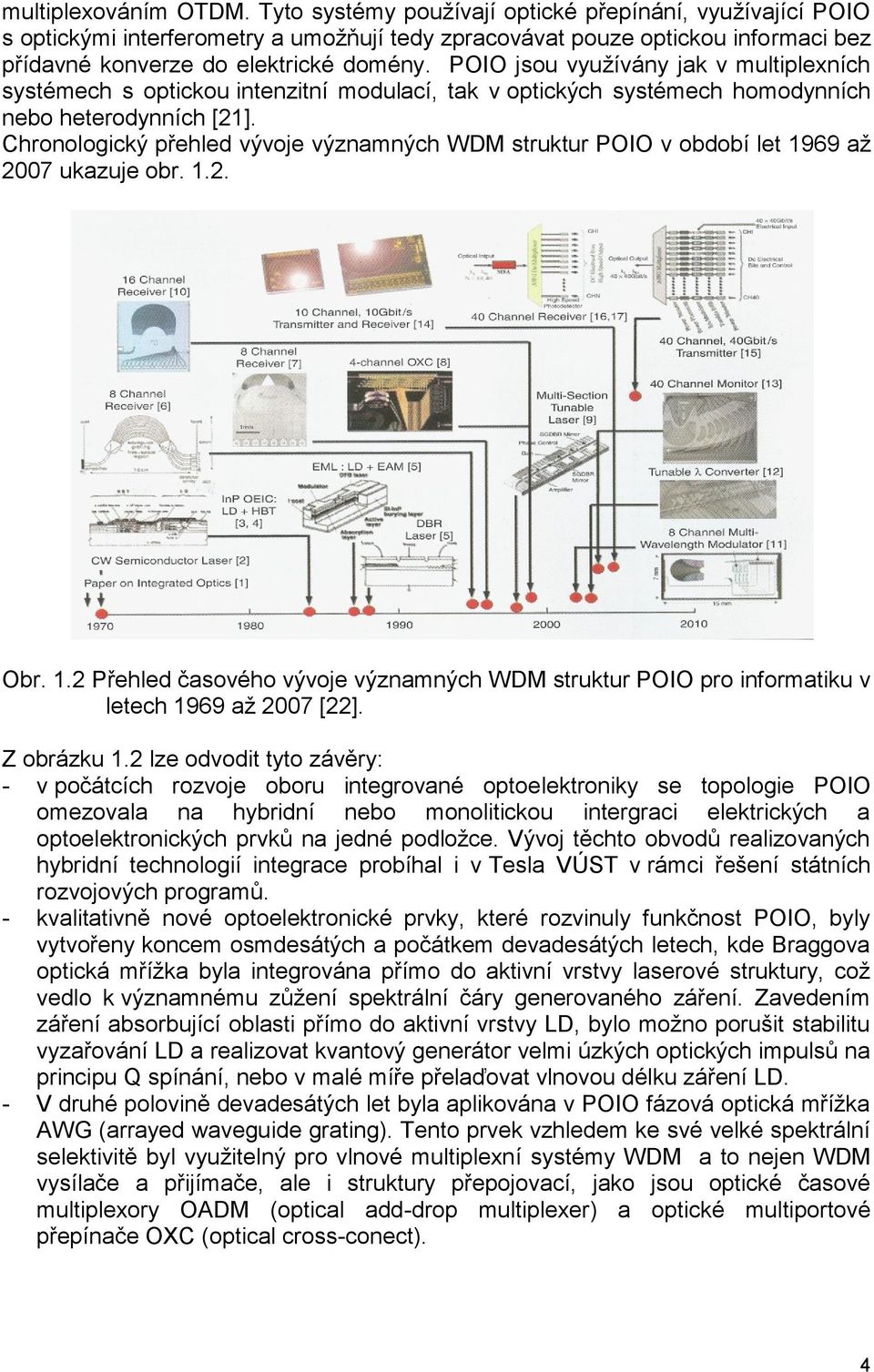 Chronoloický přehled vývoje význmných WDM struktur POIO v období let 969 ţ 007 ukzuje obr... Obr.. Přehled čsového vývoje význmných WDM struktur POIO pro informtiku v letech 969 ţ 007 []. Z obrázku.