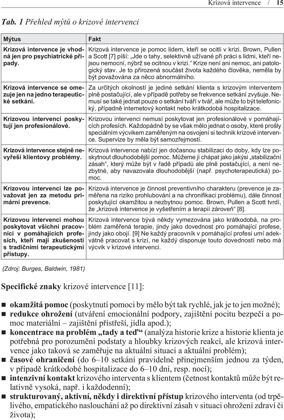 je pomoc lidem, kteøí se ocitli v krizi. Brown, Pullen pady. jsou nemocní, nýbrž se ocitnou v krizi. Krize není ani nemoc, ani patologický stav.