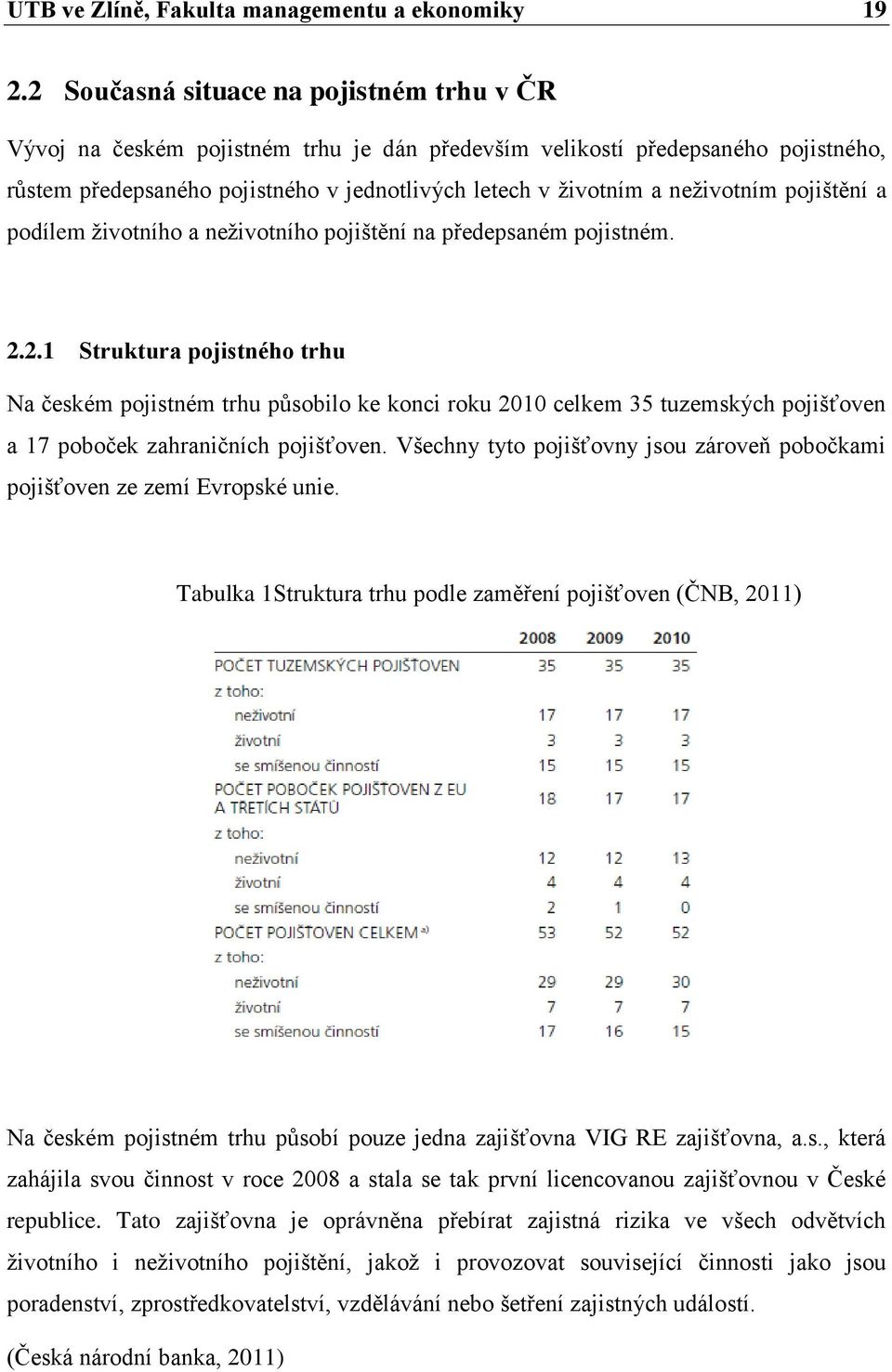 neživotním pojištění a podílem životního a neživotního pojištění na předepsaném pojistném. 2.