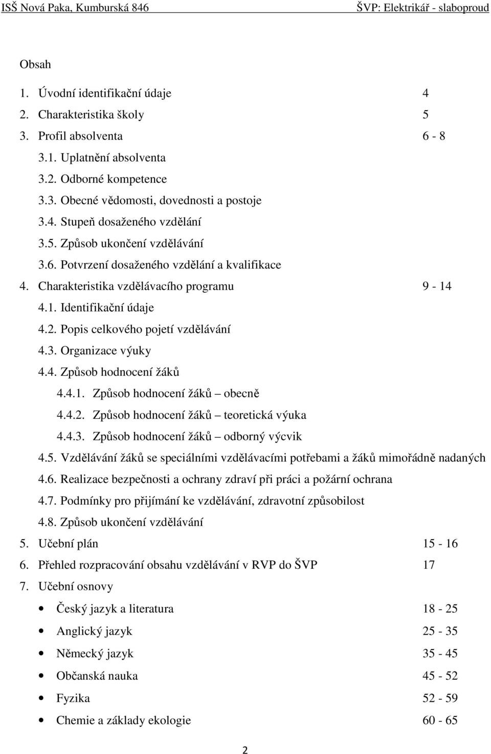 4. Způsob hodnocení žáků 4.4.1. Způsob hodnocení žáků obecně 4.4.2. Způsob hodnocení žáků teoretická výuka 4.4.3. Způsob hodnocení žáků odborný výcvik 4.5.