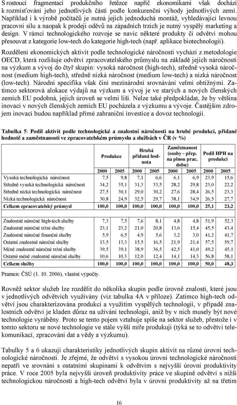 V rámci technologického rozvoje se navíc některé produkty či odvětví mohou přesouvat z kategorie low-tech do kategorie high-tech (např. aplikace biotechnologií).