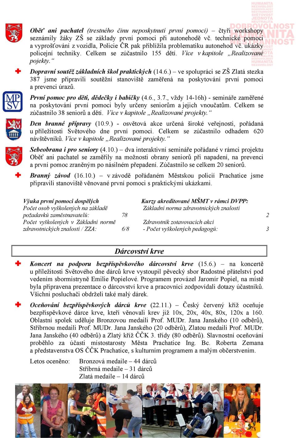 Dopravní soutěž základních škol praktických (14.6.) ve spolupráci se ZŠ Zlatá stezka 387 jsme připravili soutěžní stanoviště zaměřená na poskytování první pomoci a prevenci úrazů.