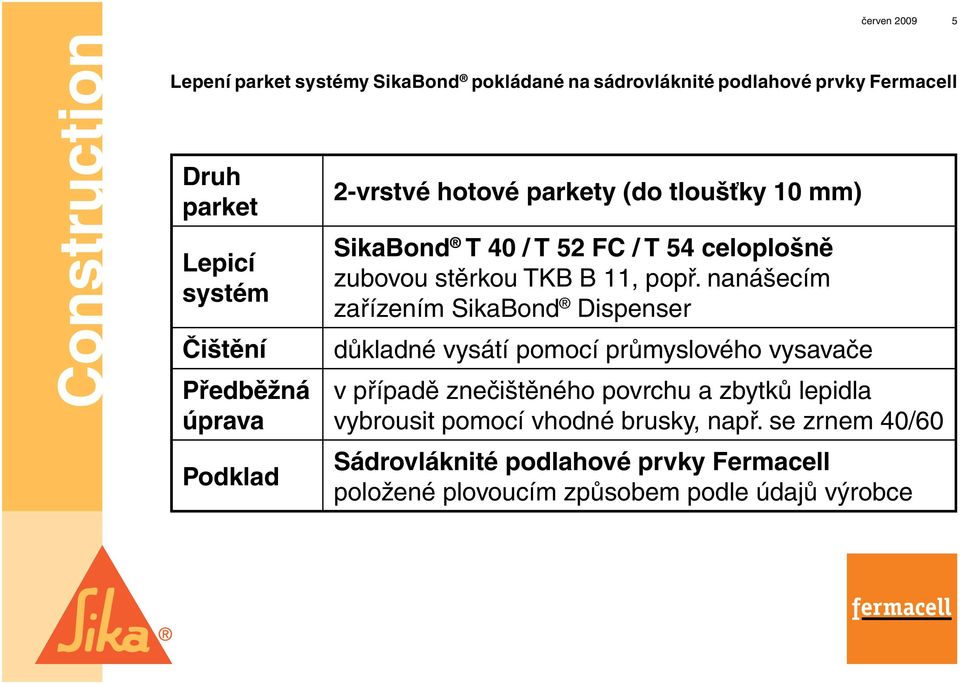 52 FC / T 54 celoplošně zubovou stěrkou TKB B