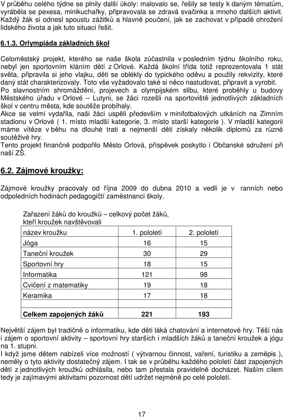 Orlympiáda základních škol Celoměstský projekt, kterého se naše škola zúčastnila v posledním týdnu školního roku, nebyl jen sportovním kláním dětí z Orlové.