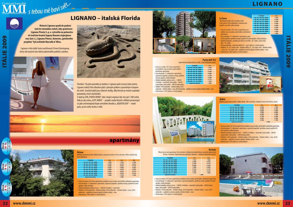 Lignano v této době často navštěvoval i Ernest Hemingway, který rád nazýval tuto oblast jadranského pobřeží italskou LIGNANO italská Florida Floridou.