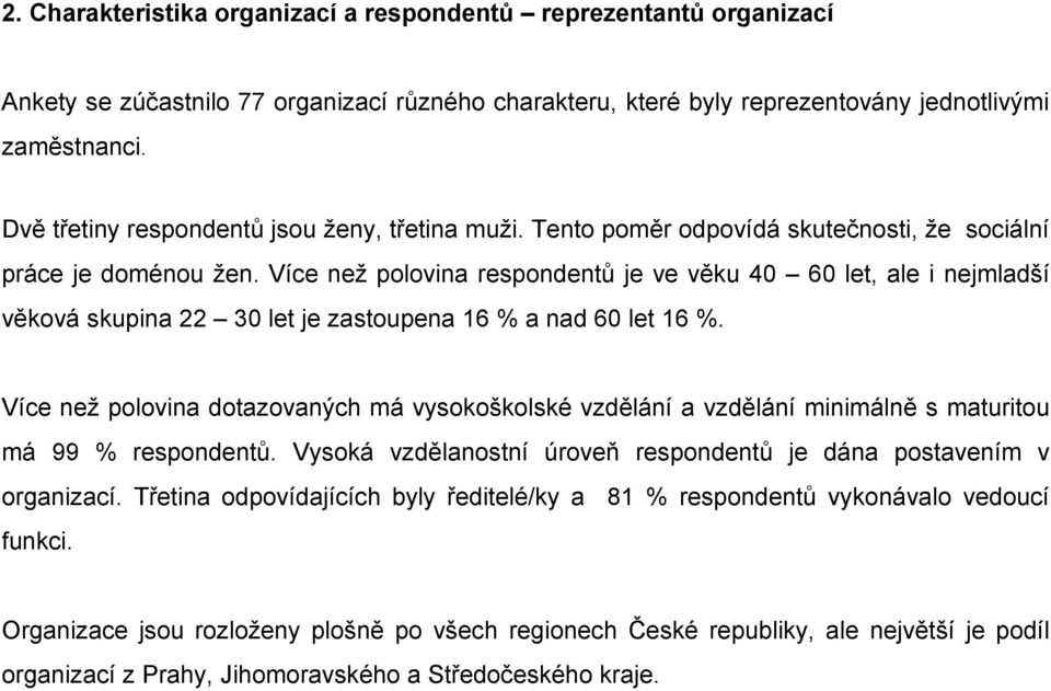 Více než polovina respondentů je ve věku 0 0 let, ale i nejmladší věková skupina 22 0 let je zastoupena % a nad 0 let %.