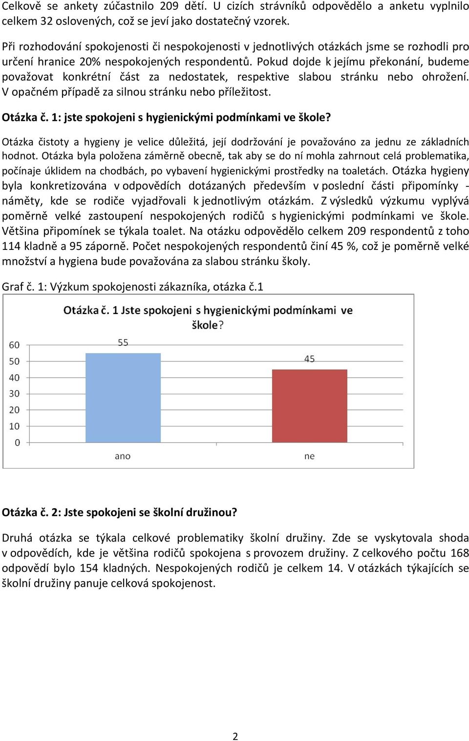 Pokud dojde k jejímu překonání, budeme považovat konkrétní část za nedostatek, respektive slabou stránku nebo ohrožení. V opačném případě za silnou stránku nebo příležitost. Otázka č.