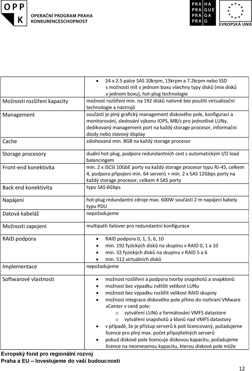 na 192 disků nativně bez použití virtualizační technologie a nástrojů součástí je plný grafický management diskového pole, konfiguraci a monitorování, sledování výkonu IOPS, MB/s pro jednotlivé LUNy,