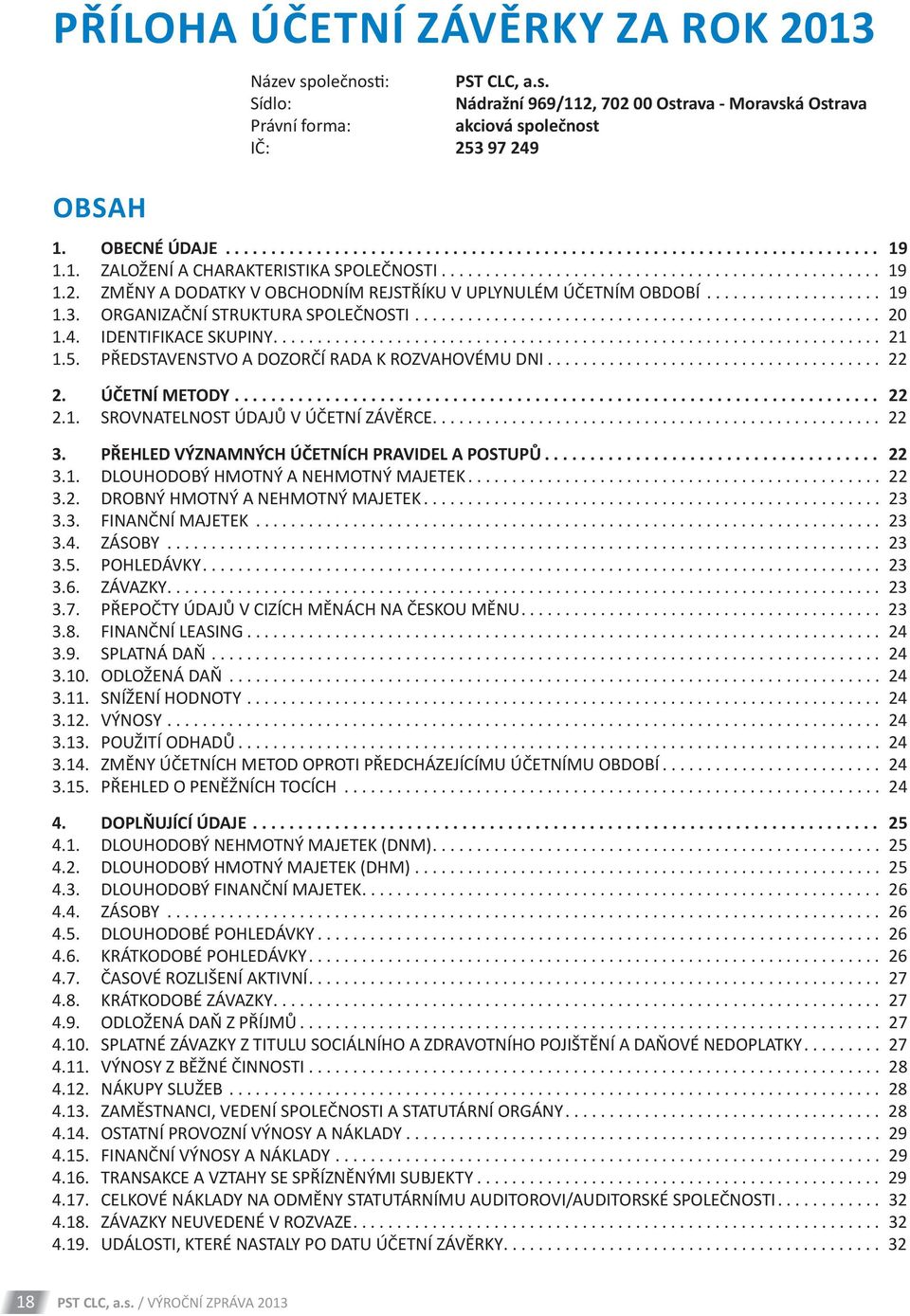 ZMĚNY A DODATKY V OBCHODNÍM REJSTŘÍKU V UPLYNULÉM ÚČETNÍM OBDOBÍ.................... 19 1.3. ORGANIZAČNÍ STRUKTURA SPOLEČNOSTI..................................................... 20 1.4.