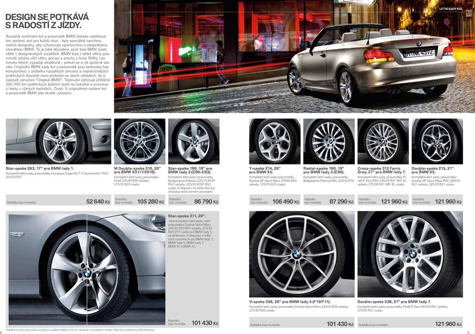 BMW. To je také důvodem, proč kola BMW často vítězí v designérských soutěžích. BMW kola z lehké slitiny jsou rovněž odolná vůči větru, počasí a prachu z brzd.