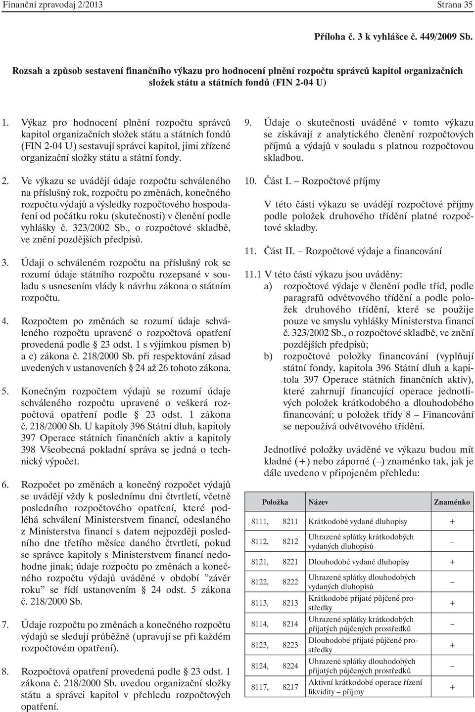 Výkaz pro hodnocení plnění rozpočtu správců kapitol organizačních složek státu a státních fondů (FIN 2-