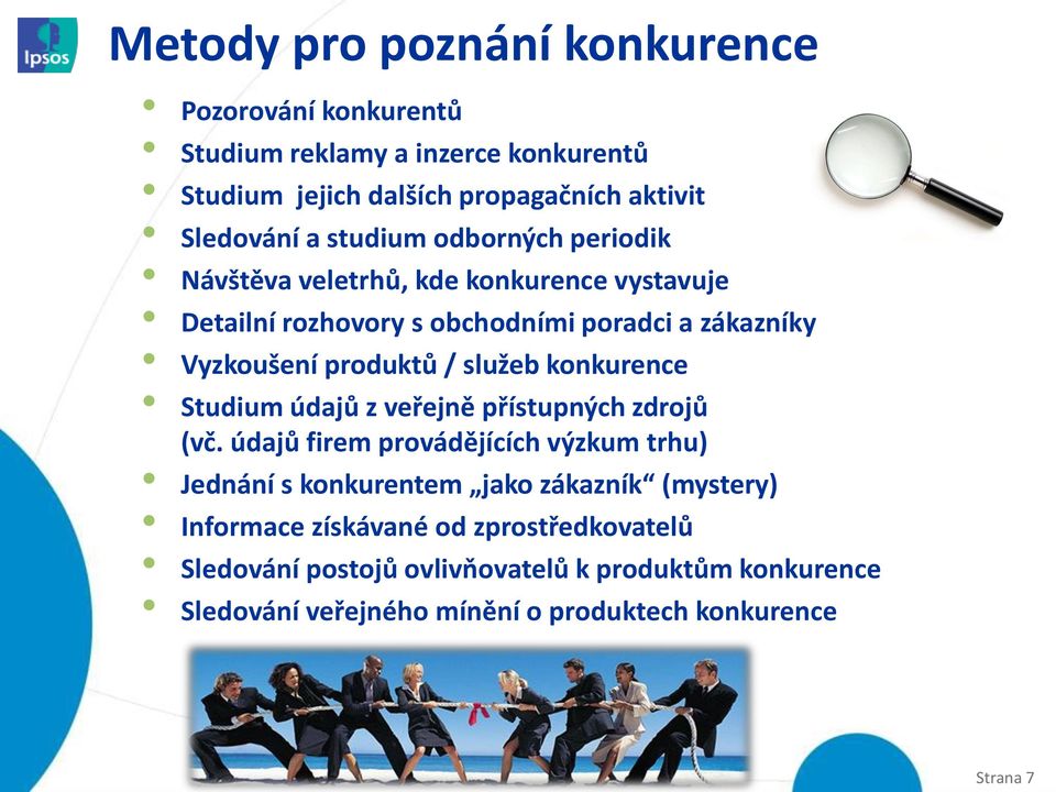 služeb konkurence Studium údajů z veřejně přístupných zdrojů (vč.