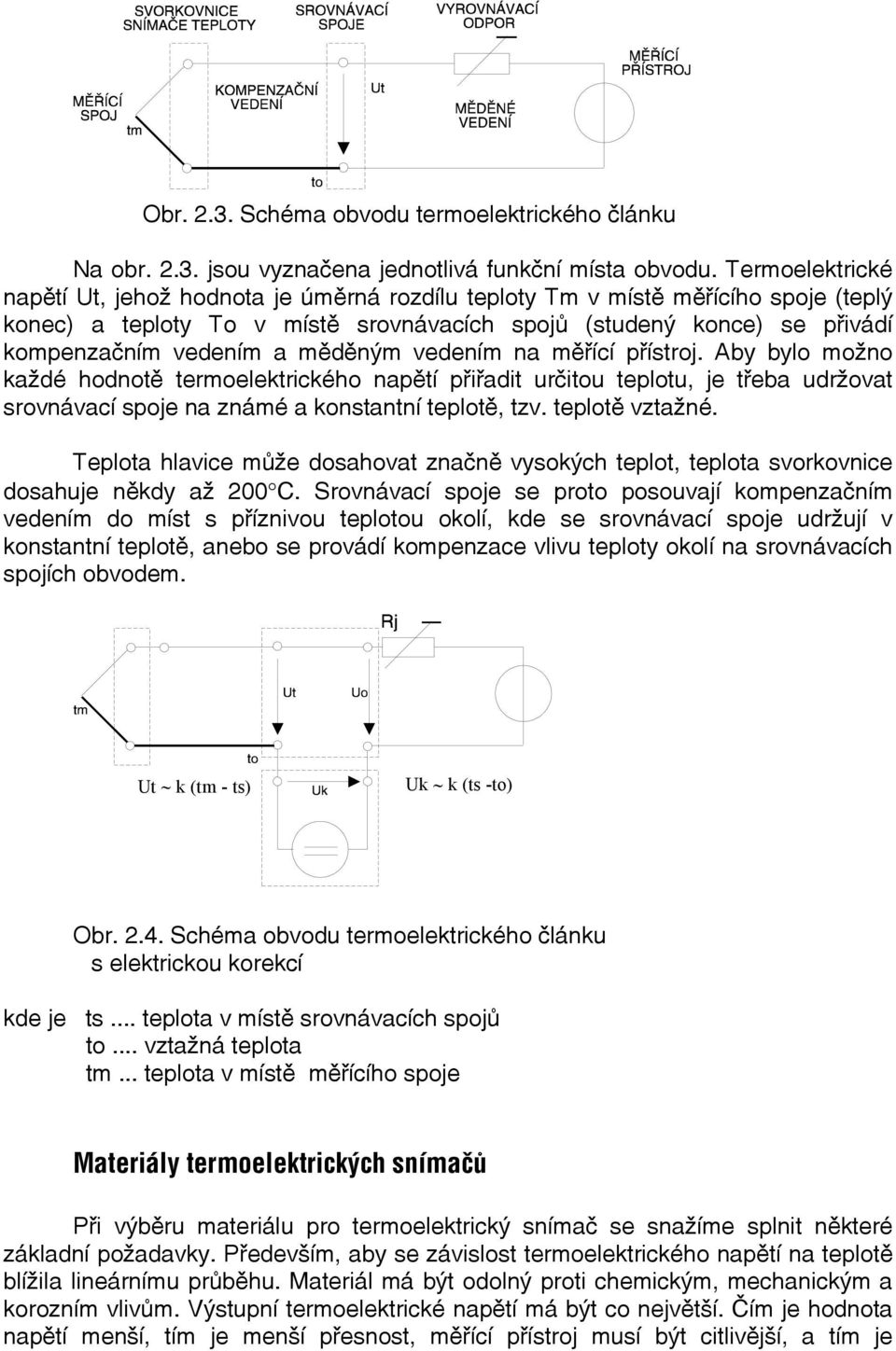 měděným vedením na měřící přístroj. Aby bylo možno každé hodnotě termoelektrického napětí přiřadit určitou teplotu, je třeba udržovat srovnávací spoje na známé a konstantní teplotě, tzv.