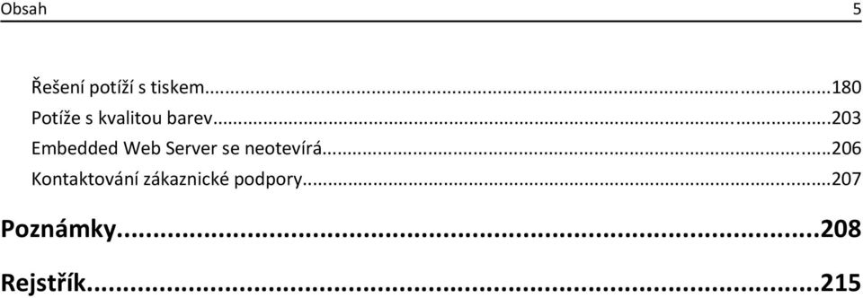 ..203 Embedded Web Server se neotevírá.