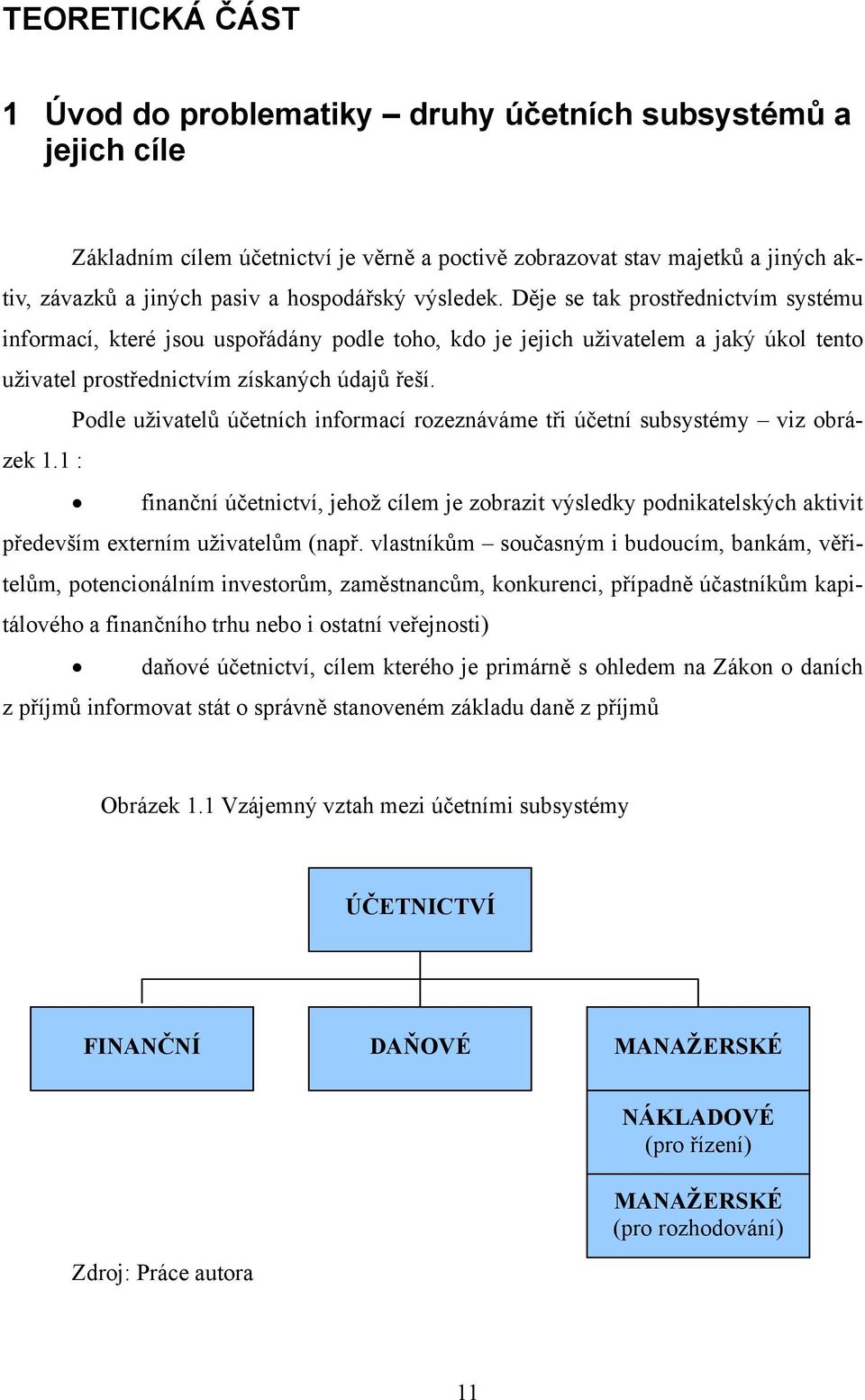 Podle uživatelů účetních informací rozeznáváme tři účetní subsystémy viz obrázek 1.