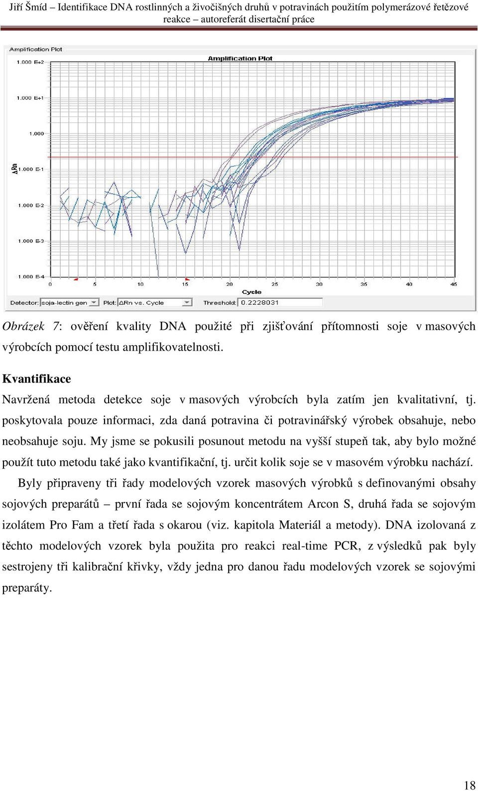 My jsme se pokusili posunout metodu na vyšší stupeň tak, aby bylo možné použít tuto metodu také jako kvantifikační, tj. určit kolik soje se v masovém výrobku nachází.