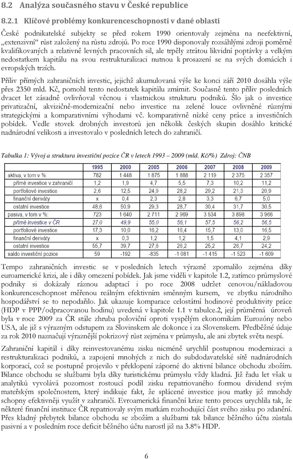 nutnou k prosazení se na svých domácích i evropských trzích. Příliv přímých zahraničních investic, jejichž akumulovaná výše ke konci září 2010 dosáhla výše přes 2350 mld.