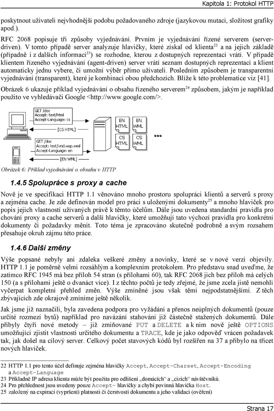 V tomto případě server analyzuje hlavičky, které získal od klienta 22 a na jejich základě (případně i z dalších informací 23 ) se rozhodne, kterou z dostupných reprezentací vrátí.