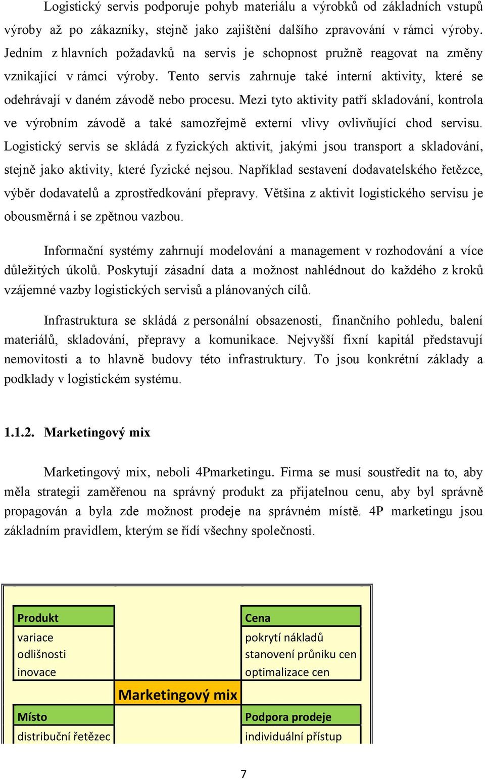 Mezi tyto aktivity patří skladování, kontrola ve výrobním závodě a také samozřejmě externí vlivy ovlivňující chod servisu.