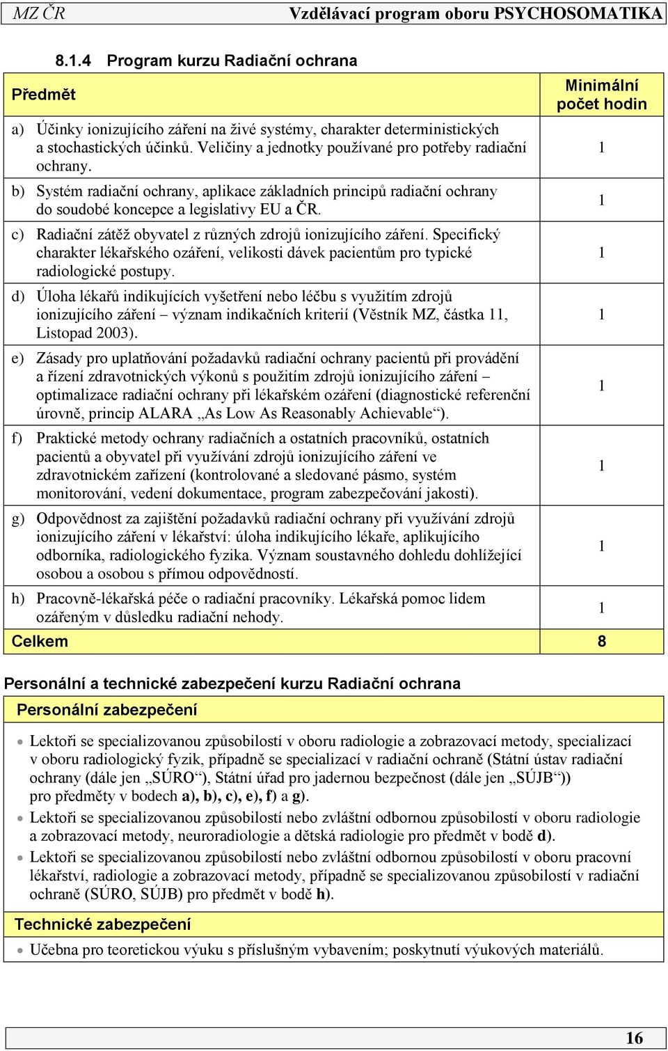 c) Radiační zátěž obyvatel z různých zdrojů ionizujícího záření. Specifický charakter lékařského ozáření, velikosti dávek pacientům pro typické radiologické postupy.