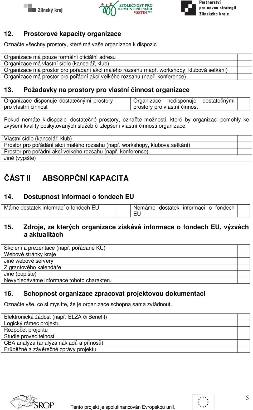 workshopy, klubová setkání) Organizace má prostor pro poádní akcí velkého rozsahu (nap. konference) 13.