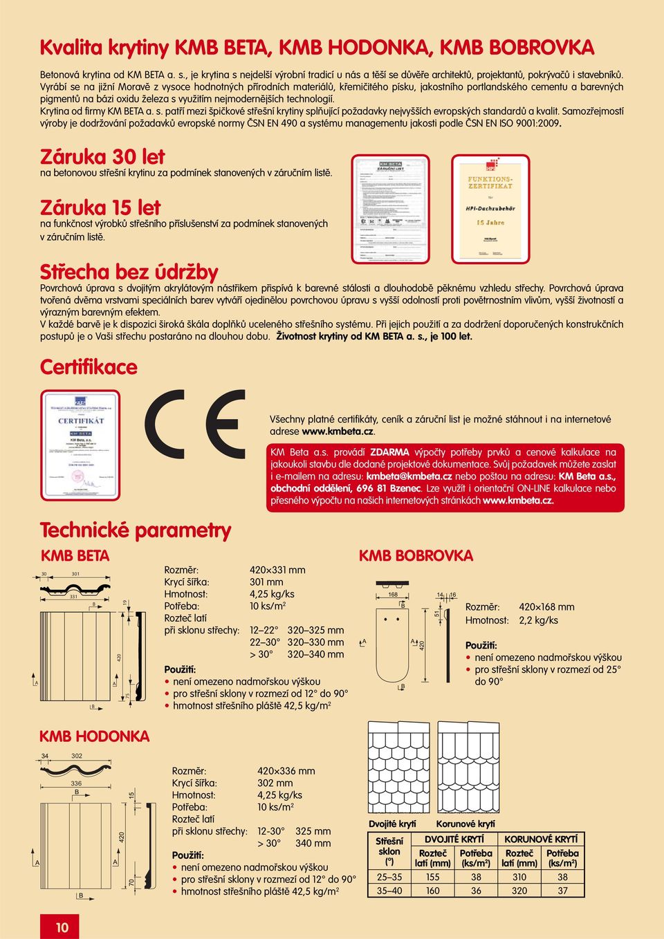technologií. Krytina od firmy KM BETA a. s. patří mezi špičkové střešní krytiny splňující požadavky nejvyšších evropských standardů a kvalit.