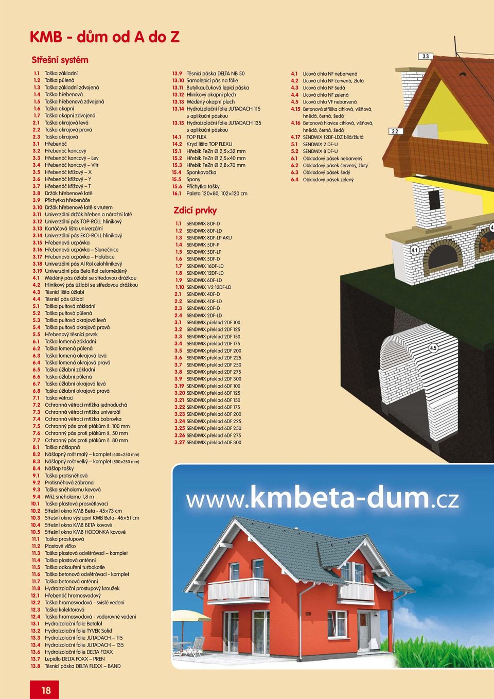 7 Hřebenáč křížový T 3.8 Držák hřebenové latě 3.9 Příchytka hřebenáče 3.10 Držák hřebenové latě s vrutem 3.11 Univerzální držák hřeben a nárožní latě 3.12 Univerzální pás TOP-ROLL hliníkový 3.