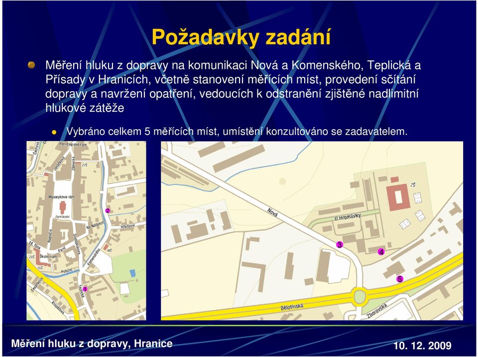 sčítání dopravy a navržení opatření, vedoucích k odstranění zjištěné