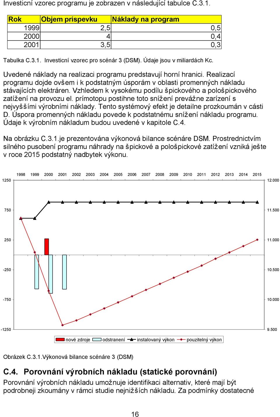 Vzhledem k vysokému podílu špickového a pološpickového zatížení na provozu el. prímotopu postihne toto snížení prevážne zarízení s nejvyššími výrobními náklady.