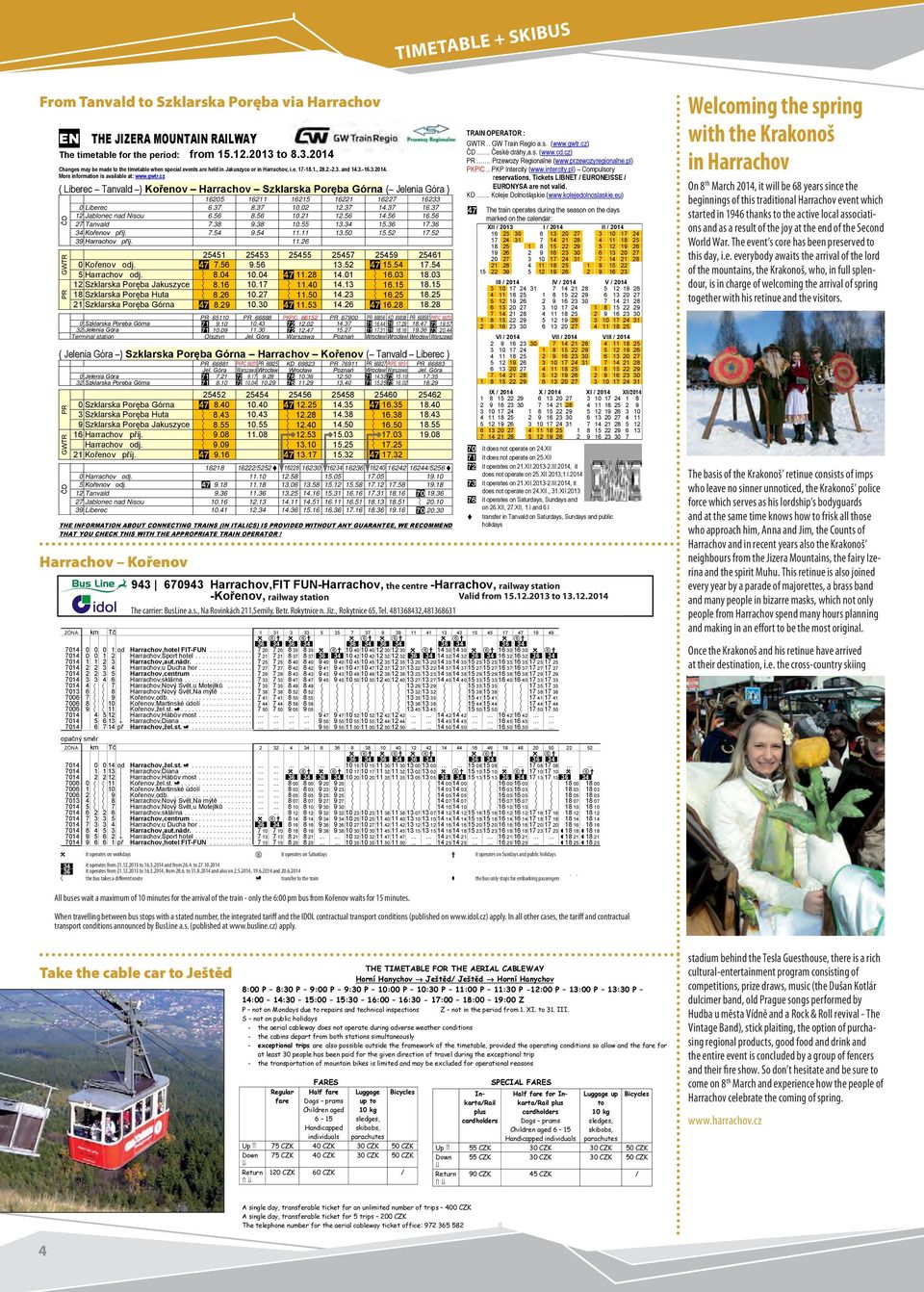 ...... Harrachov příj.. Kořenov odj...... Harrachov odj....... Szklarska Poręba Jakuszyce...... Szklarska Poręba Huta...... Szklarska Poręba Górna.