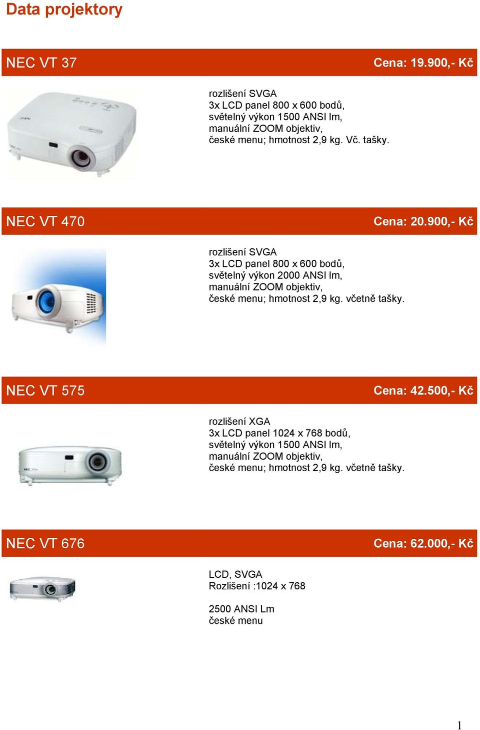 NEC VT 470 Cena: 20.