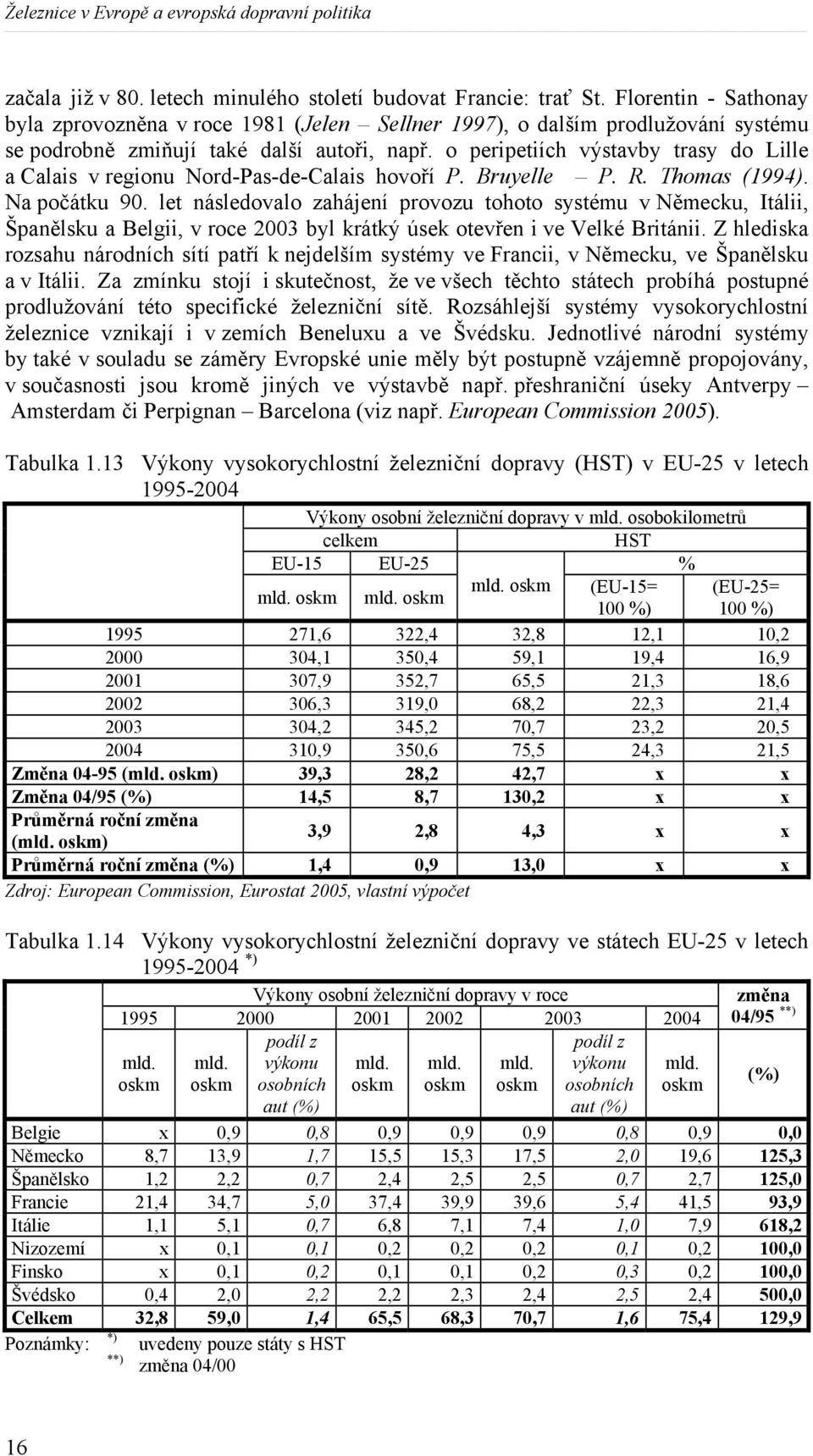 o peripetiích výstavby trasy do Lille a Calais v regionu Nord-Pas-de-Calais hovoří P. Bruyelle P. R. Thomas (1994). Na počátku 90.