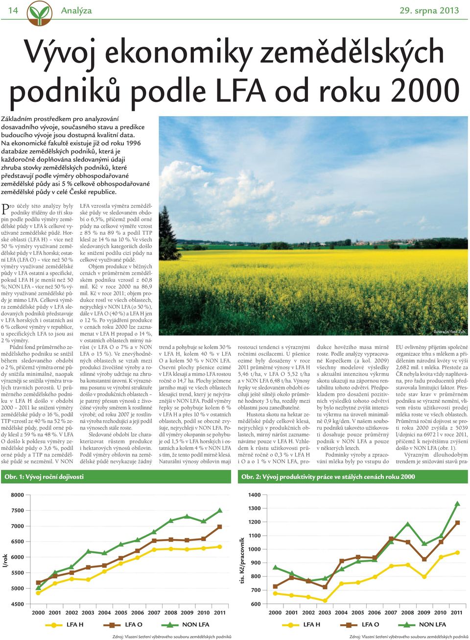 data. Na ekonomické fakultě existuje již od roku 1996 databáze zemědělských podniků, která je každoročně doplňována sledovanými údaji zhruba stovky zemědělských podniků, které představují podle