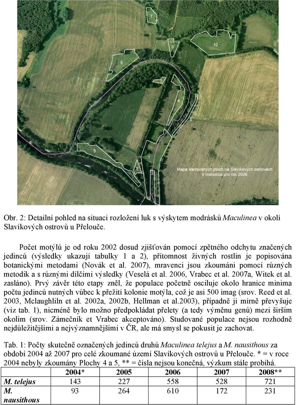 2007), mravenci jsou zkoumáni pomocí různých metodik a s různými dílčími výsledky (Veselá et al. 2006, Vrabec et al. 2007a, Witek et al. zasláno).