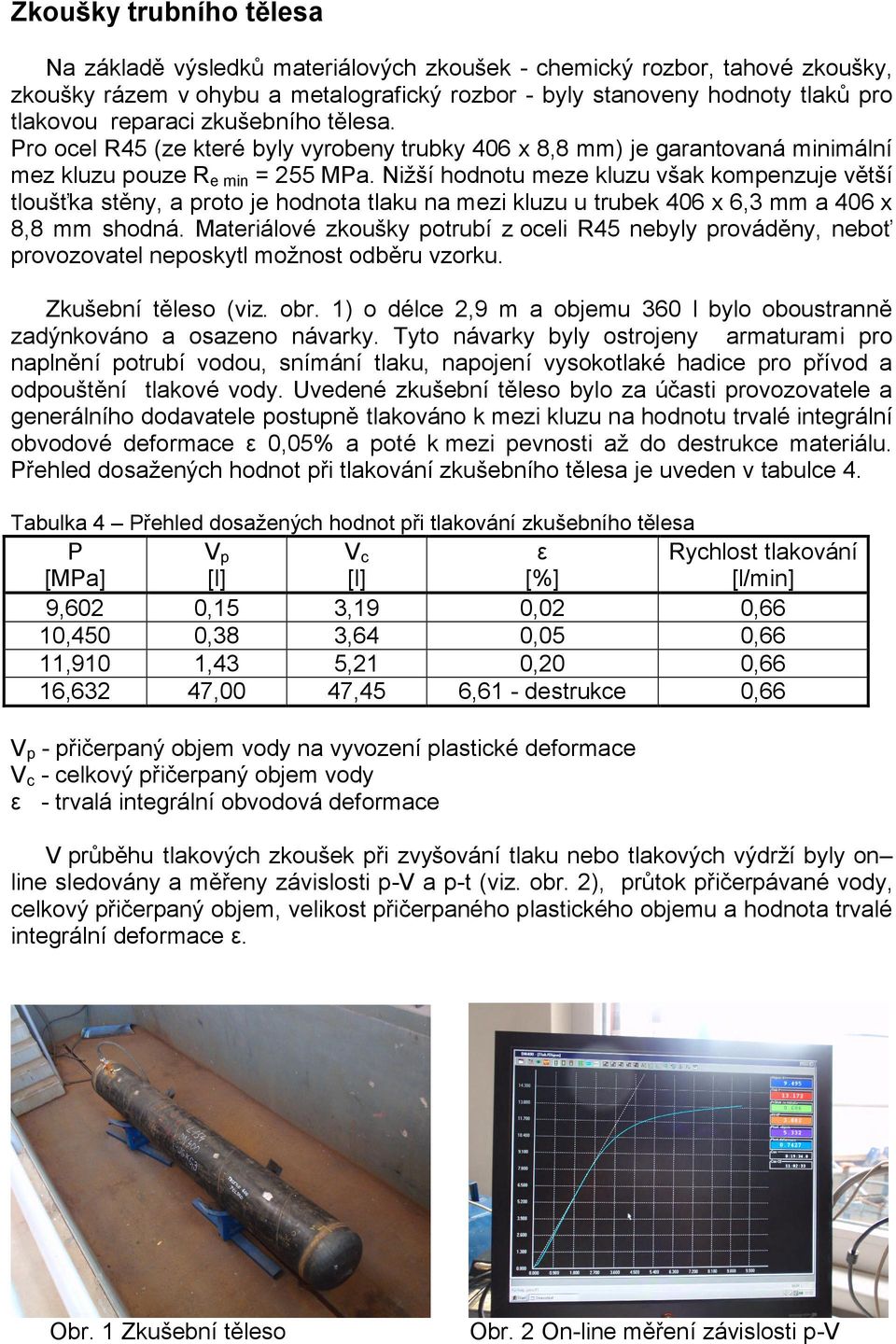 Nižší hodnotu meze kluzu však kompenzuje větší tloušťka stěny, a proto je hodnota tlaku na mezi kluzu u trubek 406 x 6,3 mm a 406 x 8,8 mm shodná.