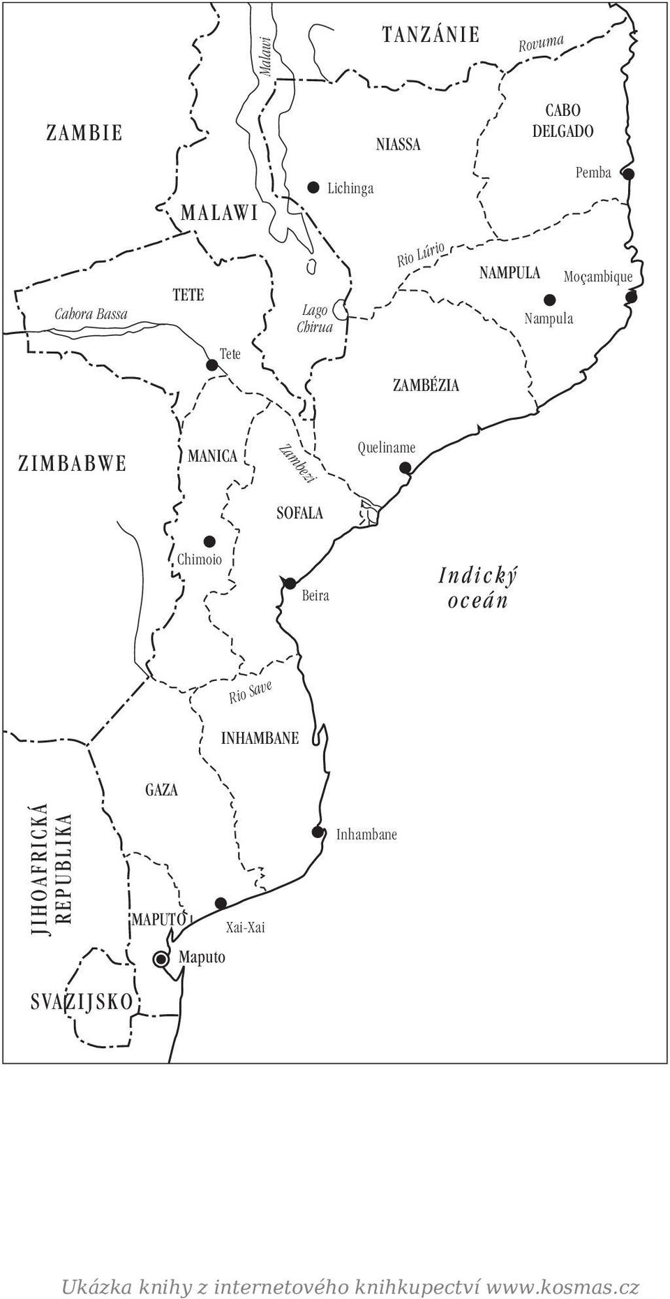 Queliname SOFALA Chimoio Beira Indick oceán Rio Save INHAMBANE JIHOAFRICKÁ REPUBLIKA GAZA