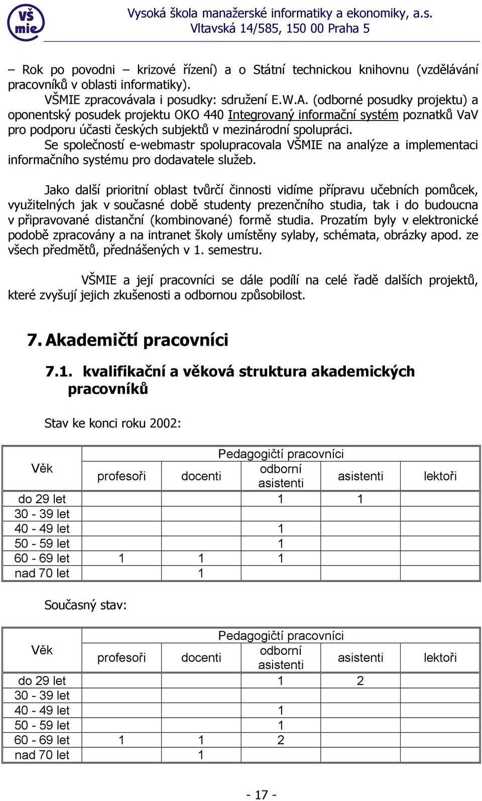 Se společností e-webmastr spolupracovala VŠMIE na analýze a implementaci informačního systému pro dodavatele služeb.