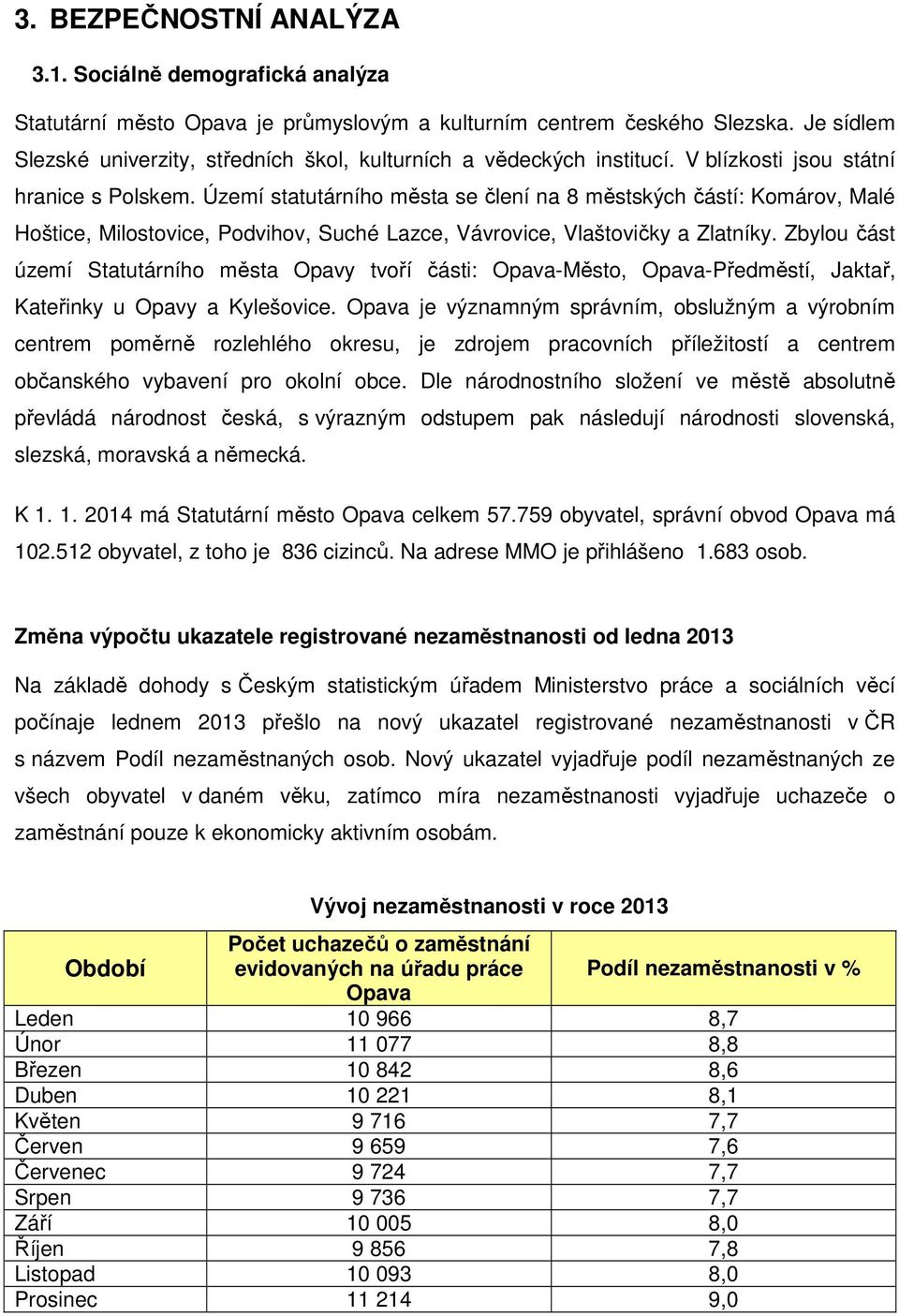 Území statutárního města se člení na 8 městských částí: Komárov, Malé Hoštice, Milostovice, Podvihov, Suché Lazce, Vávrovice, Vlaštovičky a Zlatníky.