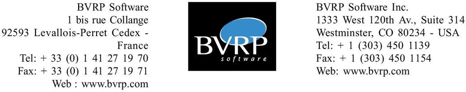 com BVRP Software Inc. 1333 West 120th Av.