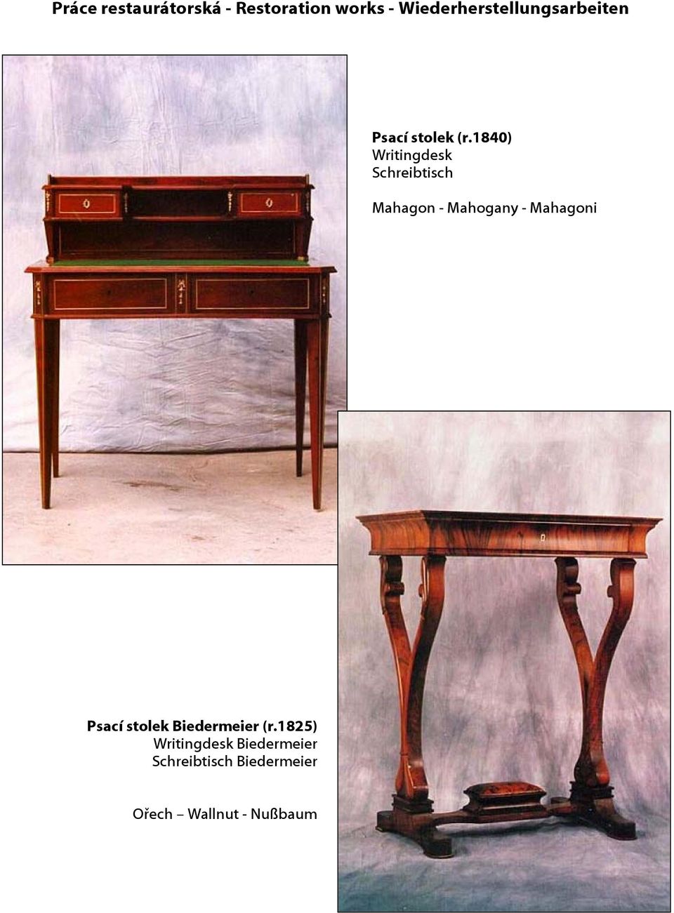 1840) Writingdesk Schreibtisch Mahagon - Mahogany - Mahagoni