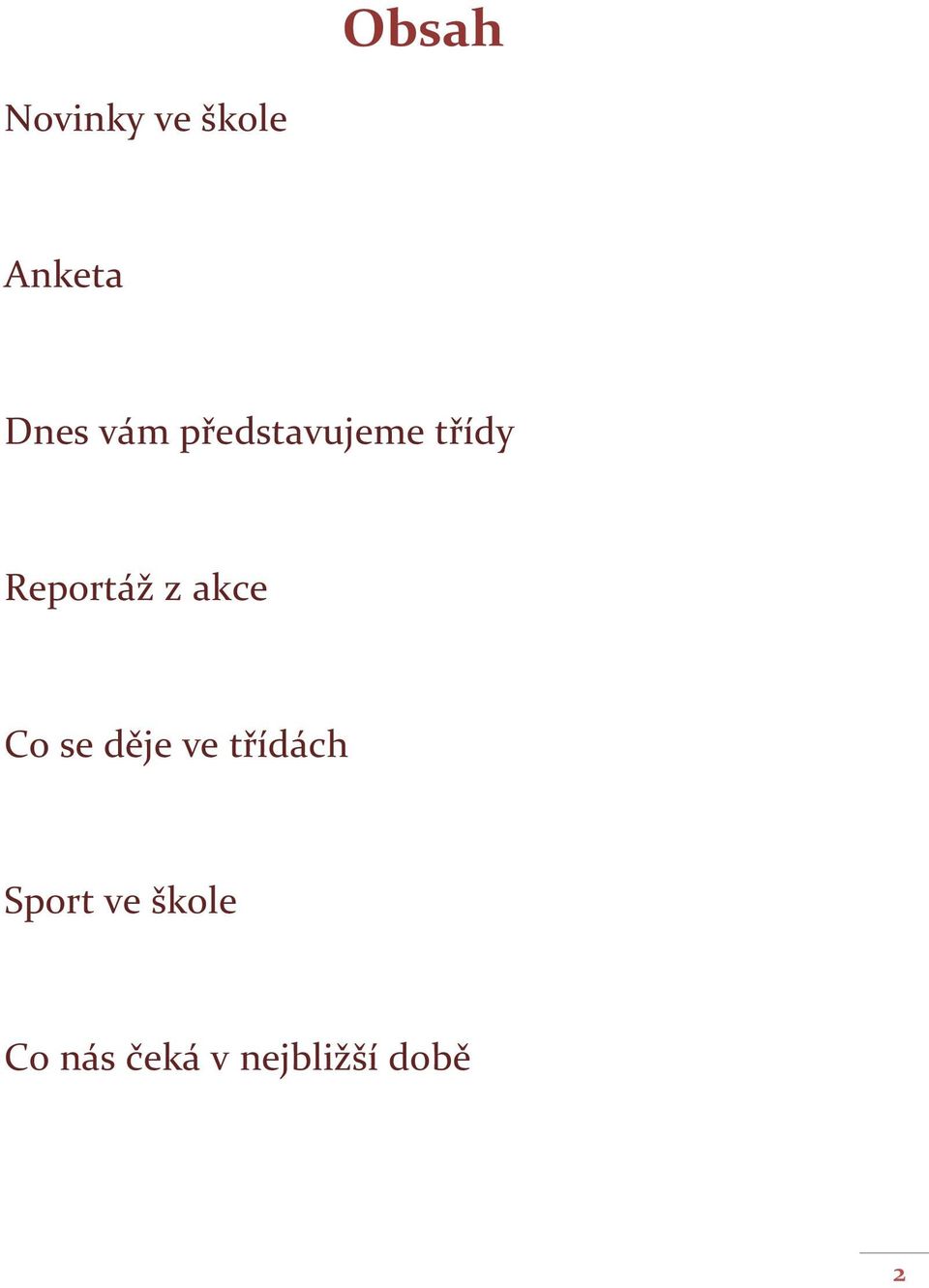 akce Co se děje ve třídách Sport ve