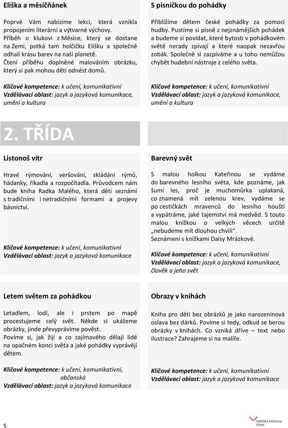 Čtení příběhu doplněné malováním obrázku, který si pak mohou děti odnést domů., umění a kultura S písničkou do pohádky Přiblížíme dětem české pohádky za pomocí hudby.