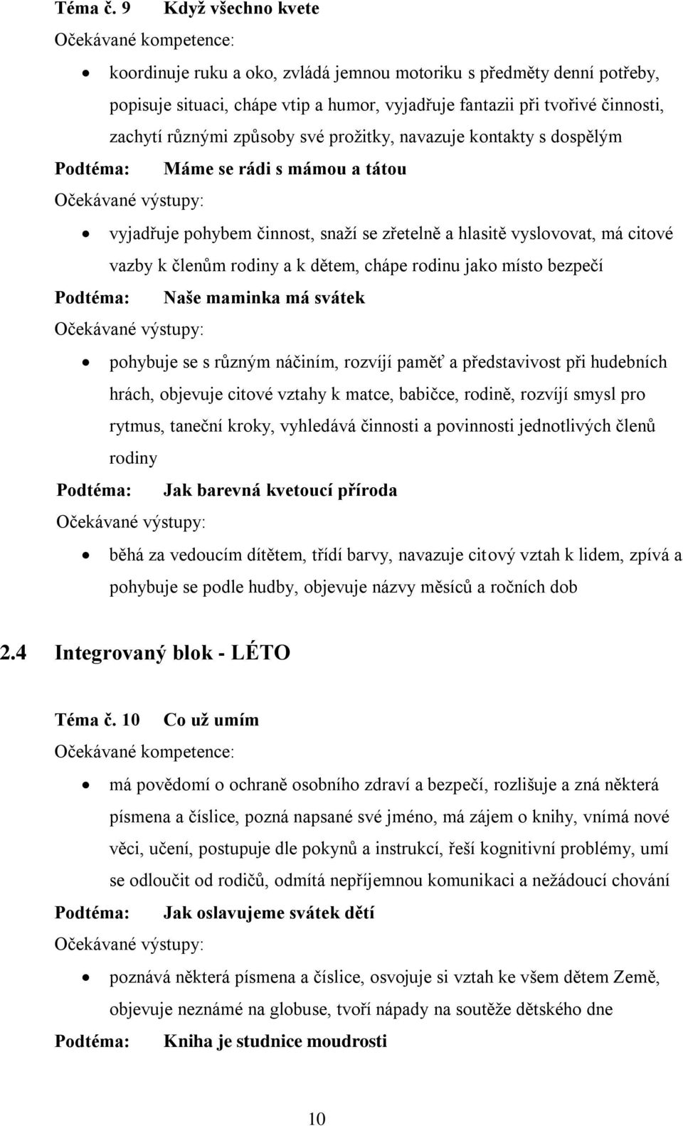 zachytí různými způsoby své prožitky, navazuje kontakty s dospělým Podtéma: Máme se rádi s mámou a tátou vyjadřuje pohybem činnost, snaží se zřetelně a hlasitě vyslovovat, má citové vazby k členům