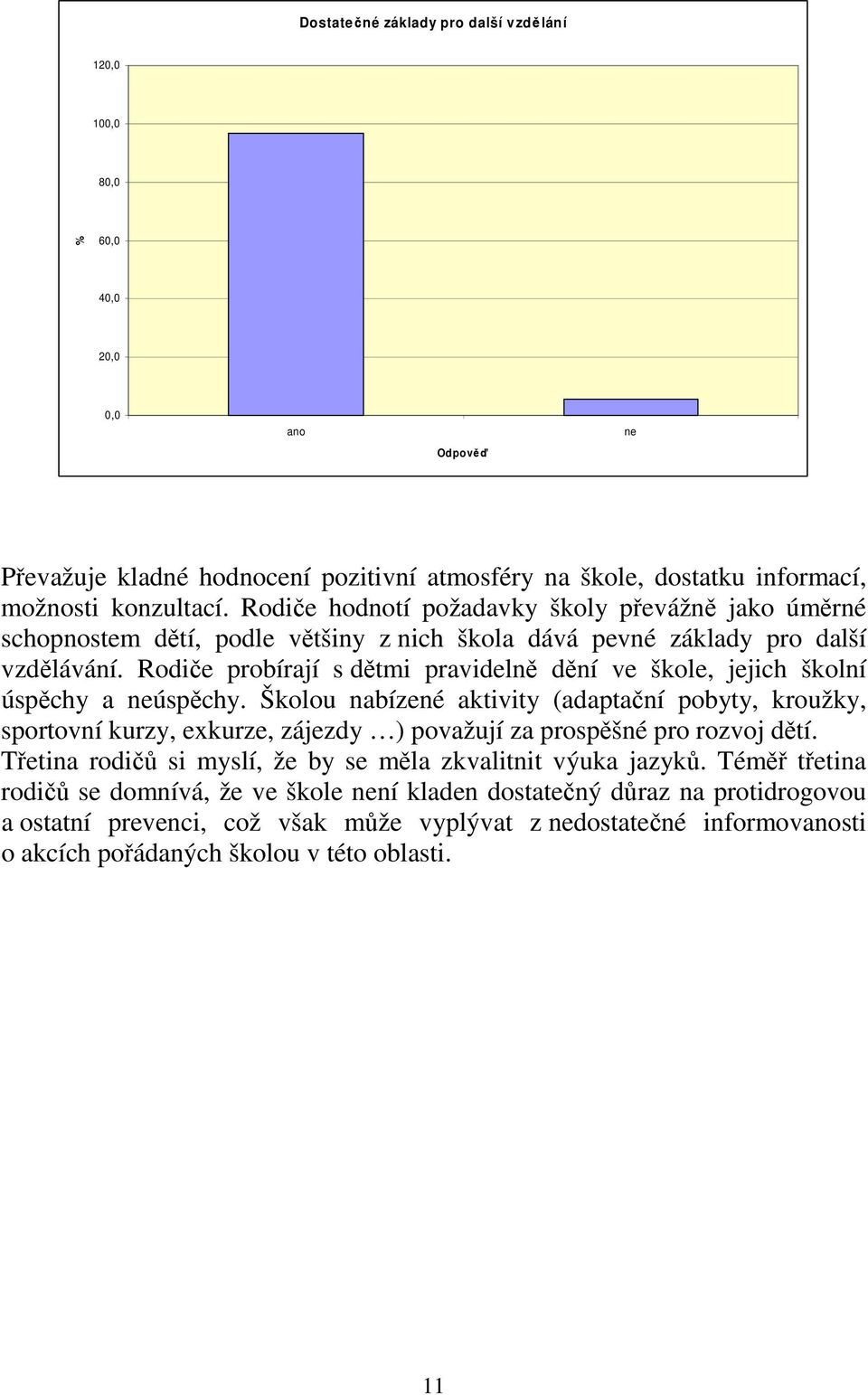 Rodiče probírají s dětmi pravidelně dění ve škole, jejich školní úspěchy a neúspěchy.