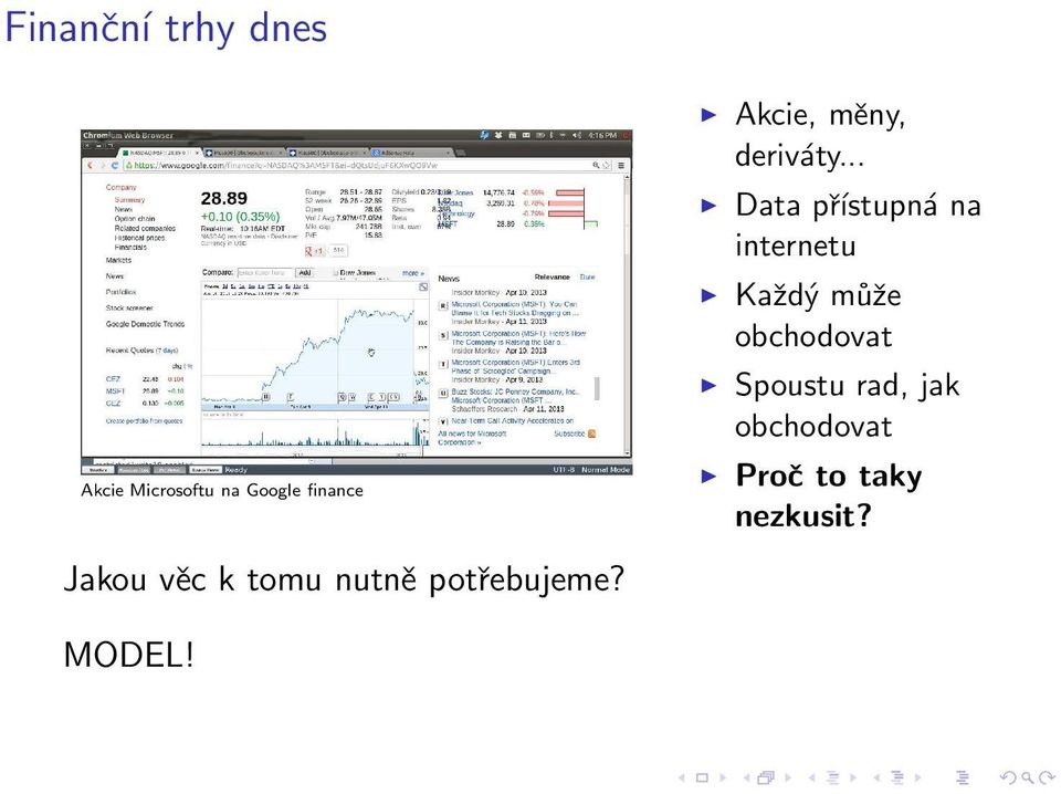 .. Data přístupná na internetu Každý může obchodovat