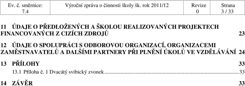 ORGANIZACÍ, ORGANIZACEMI ZAMĚSTNAVATELŮ A DALŠÍMI PARTNERY PŘI PLNĚNÍ