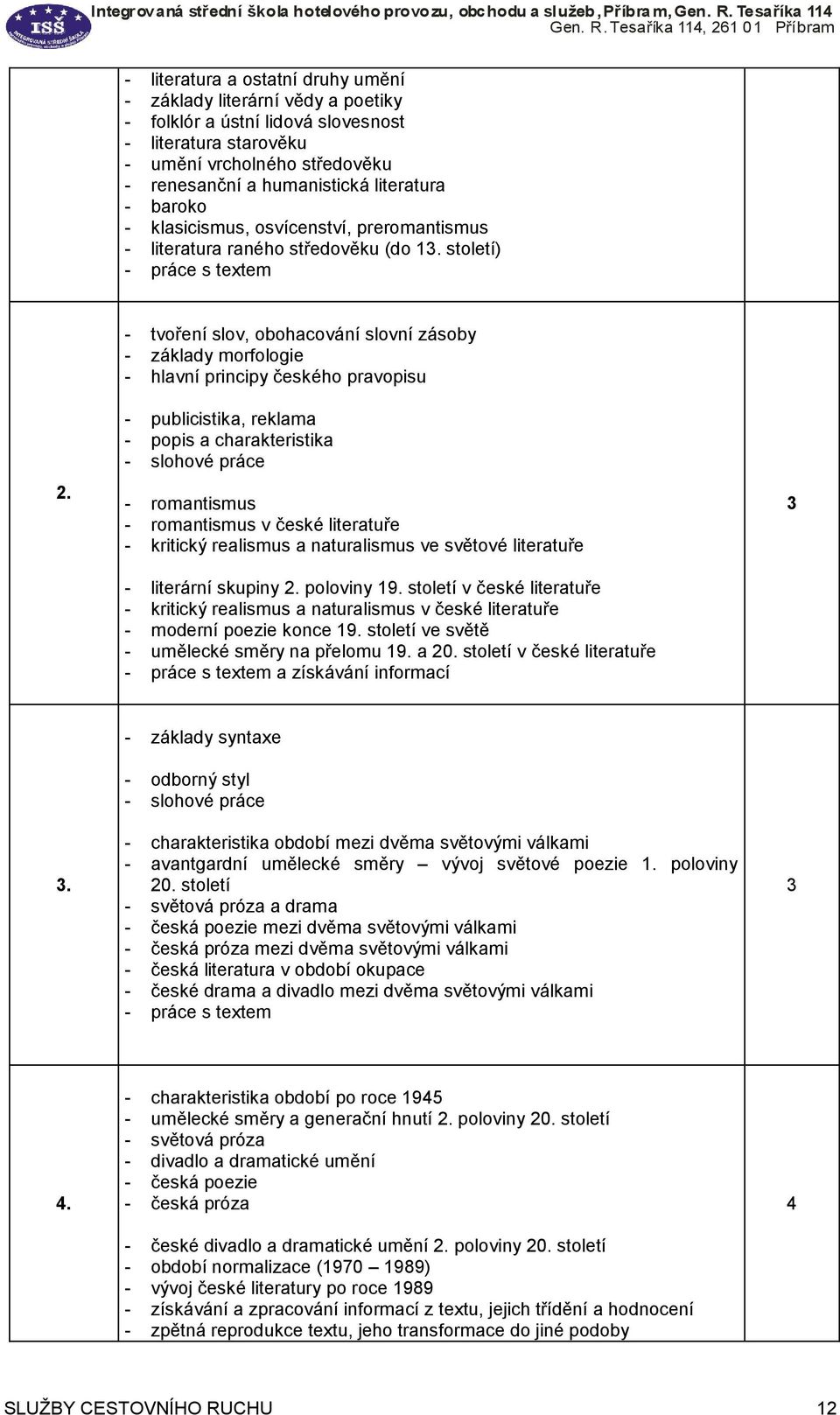 století) - práce s textem - tvoření slov, obohacování slovní zásoby - základy morfologie - hlavní principy českého pravopisu 2.