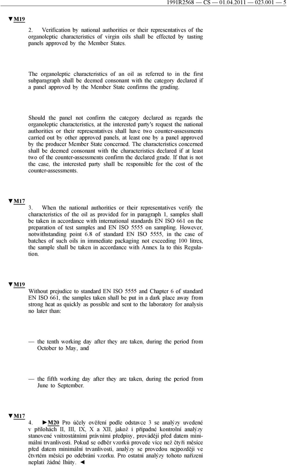 The organoleptic characteristics of an oil as referred to in the first subparagraph shall be deemed consonant with the category declared if a panel approved by the Member State confirms the grading.